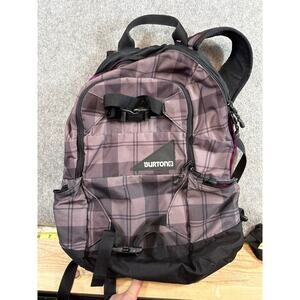Burton Day Hiker Backpack Black Pink Plaid Lightweight Travel Outdoor Padded